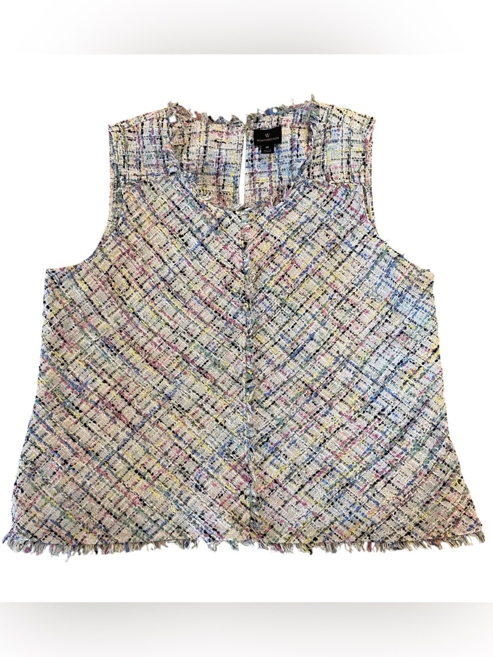 Worthington White Multicolor Tweed Shell